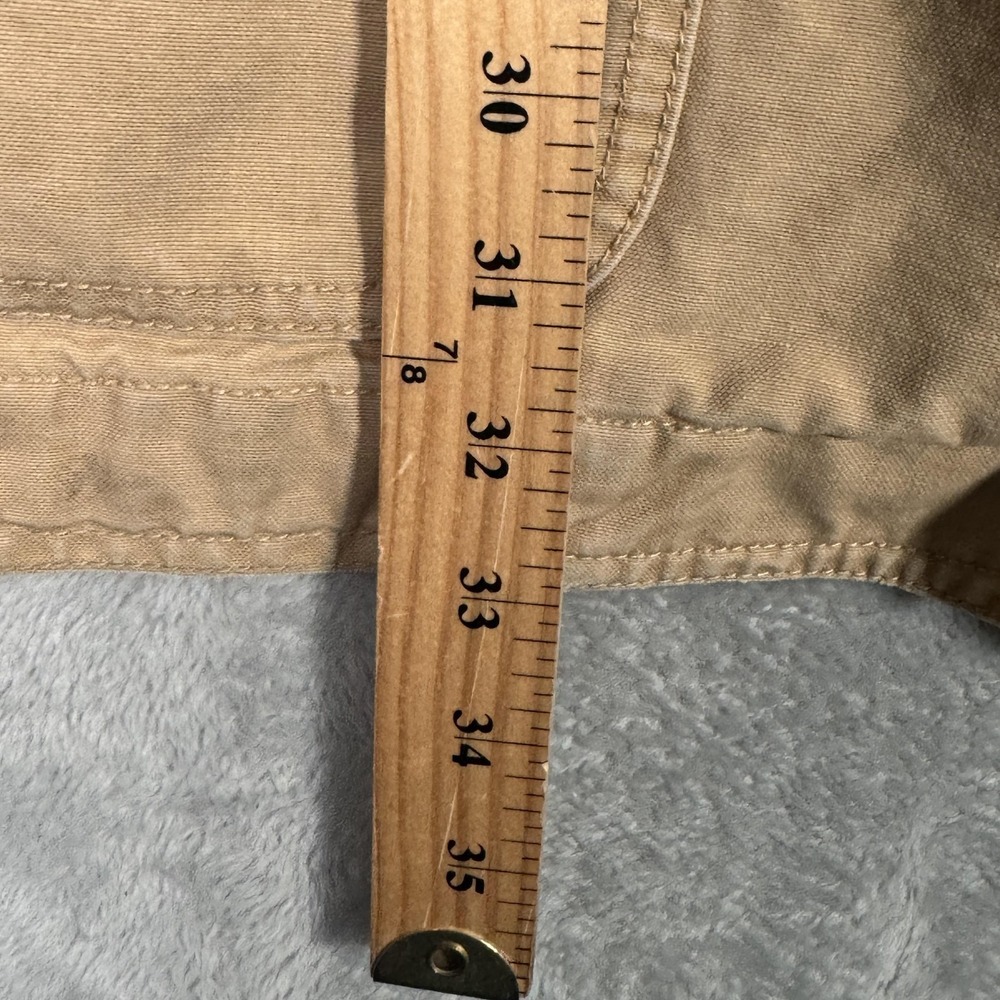 LL Bean Coat Mens 2XL Beige Canvas Barn‎ Work Jacket Corduroy Collar Logo *FLAW - Picture 8 of 11